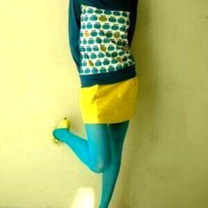 🆕Thigh Highs Music Legs Neon Blue